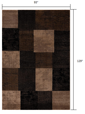 13' Runner Brown Checkered Power Loom Runner Rug