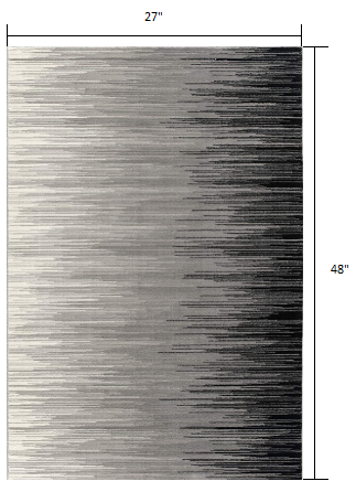 2' X 4' Black Abstract Dhurrie Area Rug