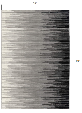 2' X 4' Black Abstract Dhurrie Area Rug