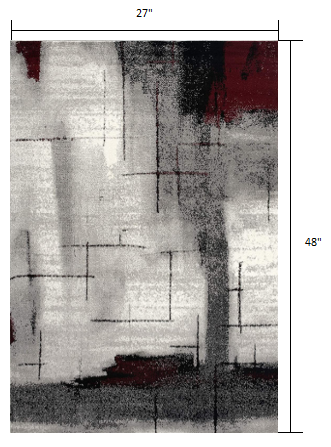 2' X 5' Grey Abstract Area Rug
