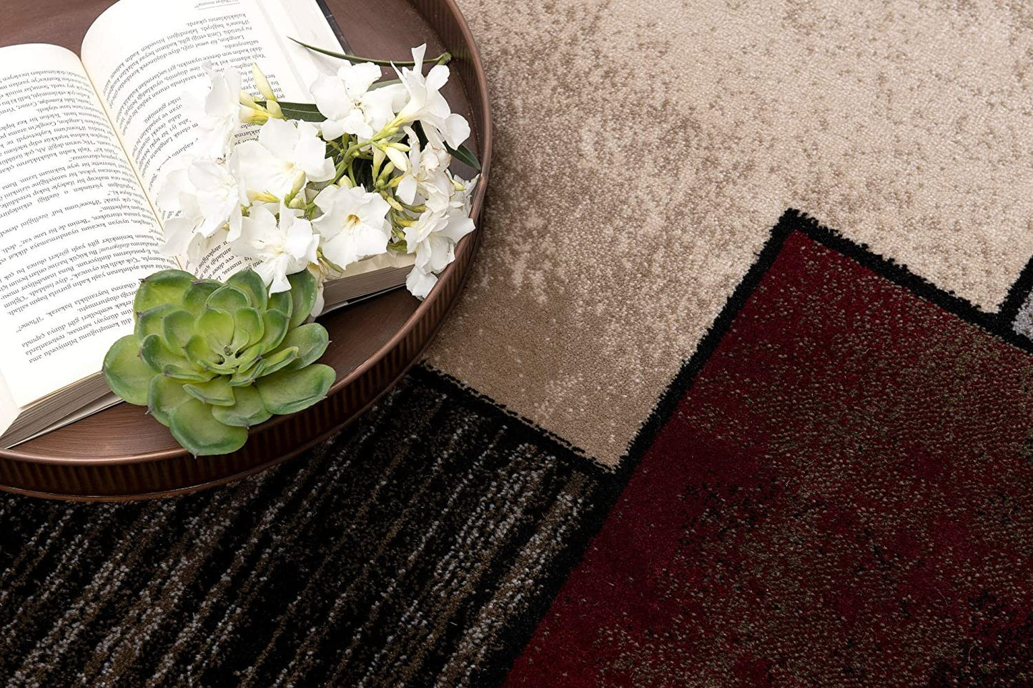 8' X 10' Brown Abstract Dhurrie Area Rug