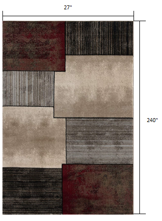 8' X 10' Brown Abstract Dhurrie Area Rug