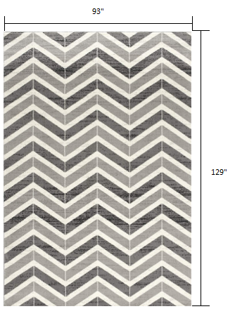 2' X 4' Gray Chevron Dhurrie Area Rug