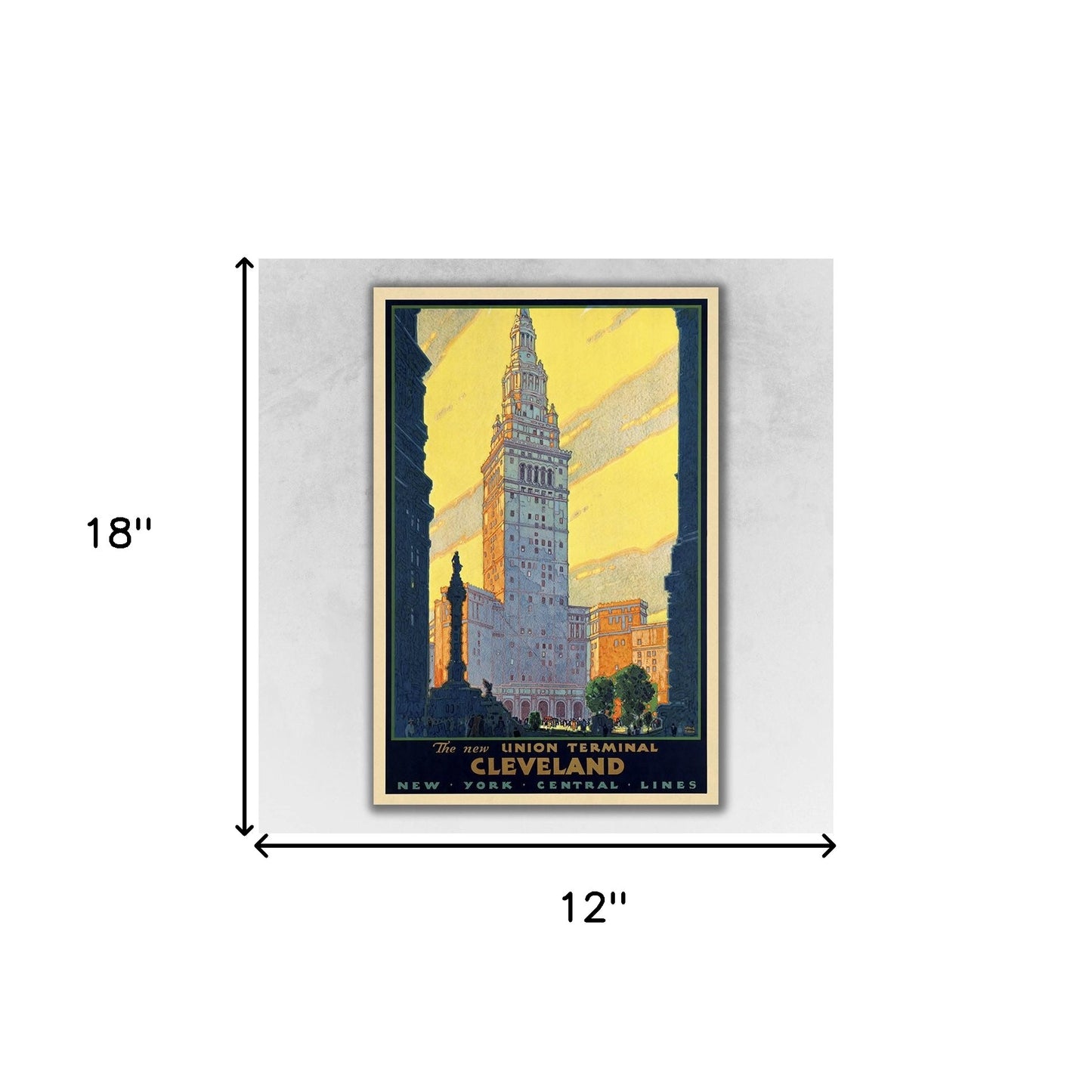 Cleveland Union Terminal Vintage Travel Unframed Print Wall Art