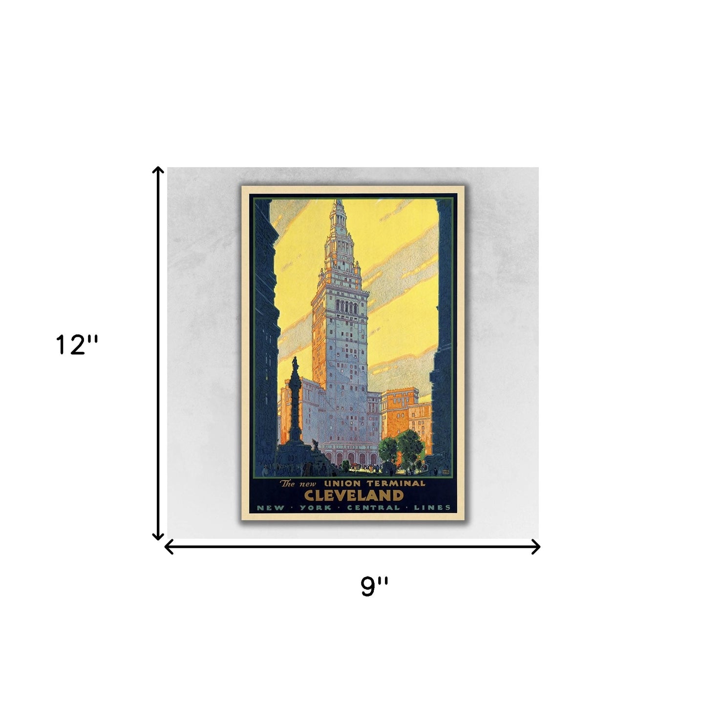 Cleveland Union Terminal Vintage Travel Unframed Print Wall Art