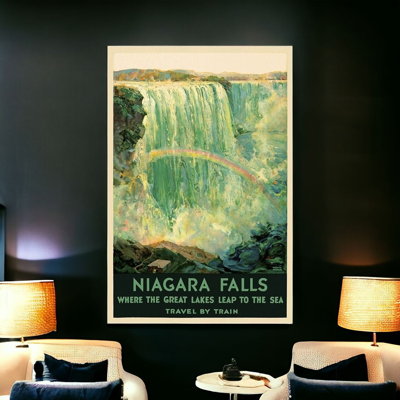 20" X 30" Niagra Falls New York C1920S Vintage Travel Poster Wall Art