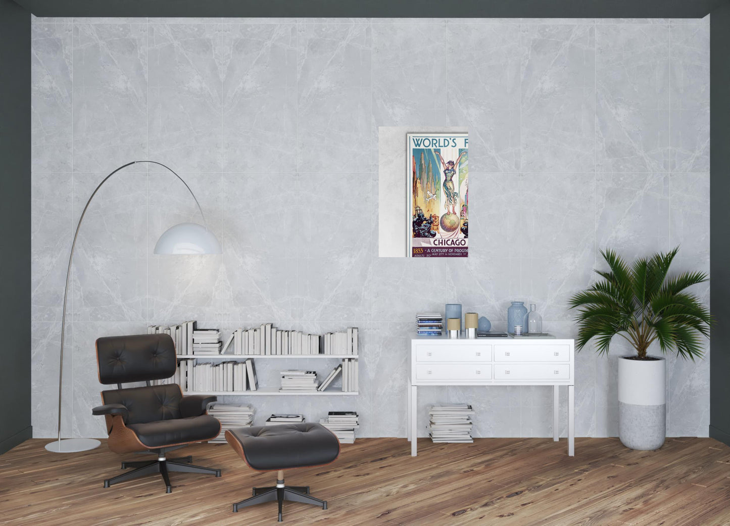 36" x 54" Vintage 1933 Chicago Worlds Fair Wall Art