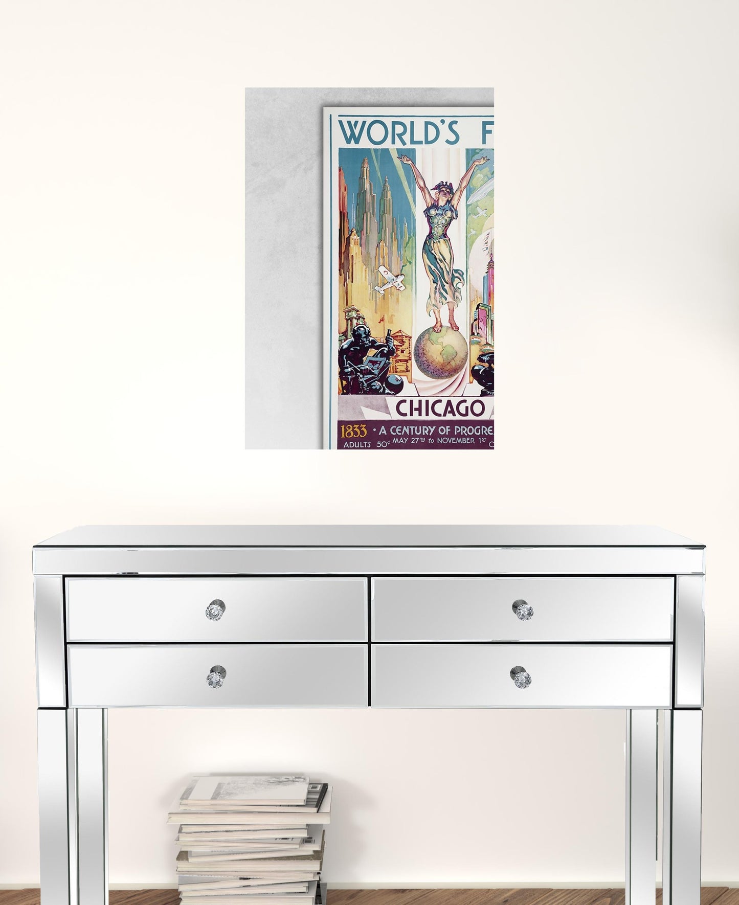 36" x 54" Vintage 1933 Chicago Worlds Fair Wall Art
