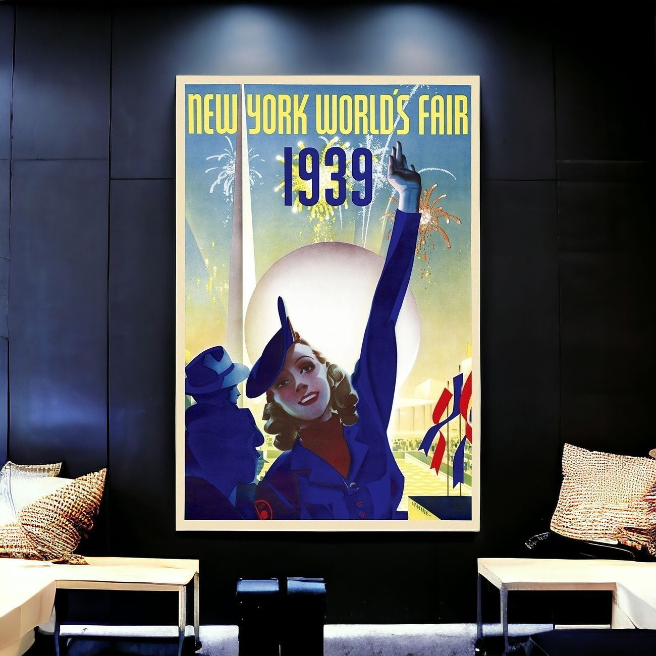 New York 1939 World's Fair Vintage Travel Unframed Print Wall Art