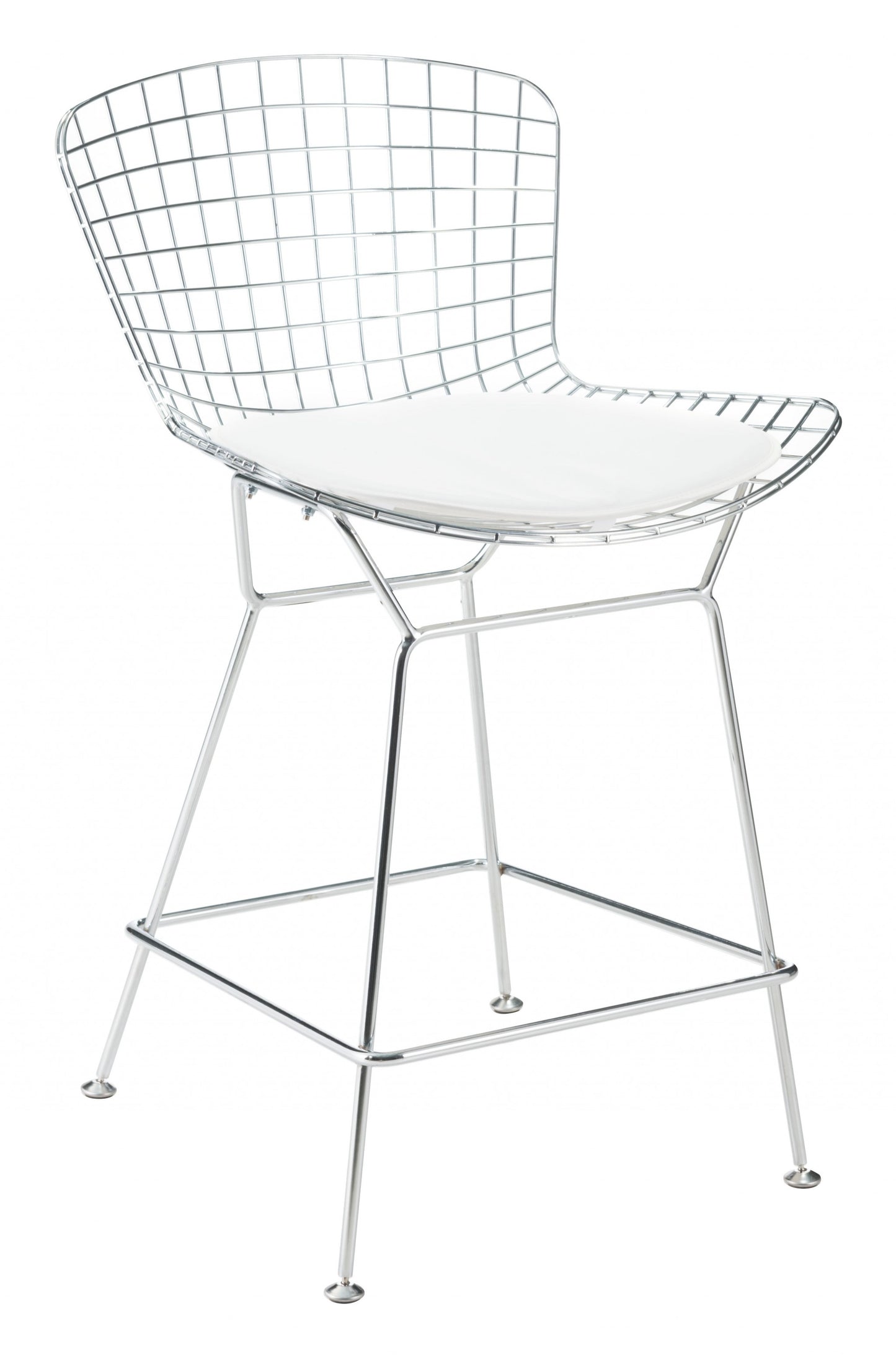 17" X 17" White Faux Leather Seat Cushion