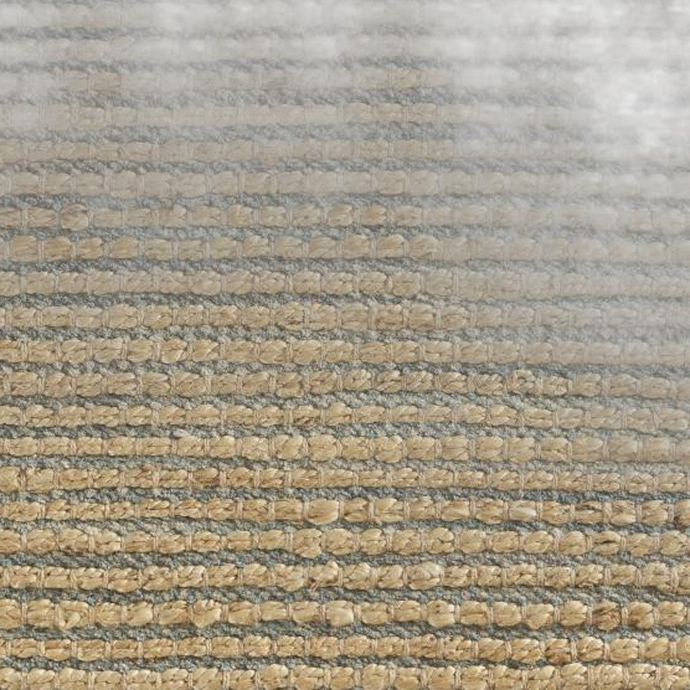 8’ x 10’ Tan and Blue Undertone Striated Area Rug