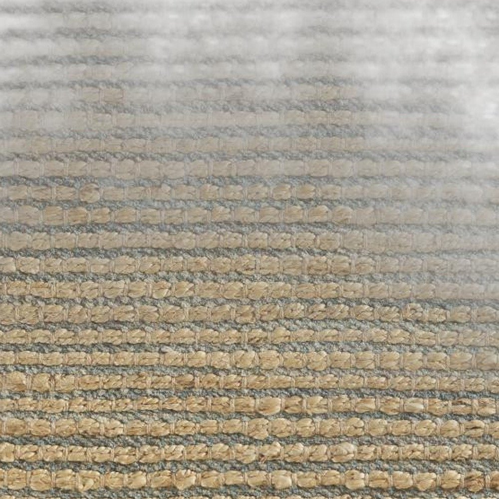 8’ x 10’ Tan and Blue Undertone Striated Area Rug