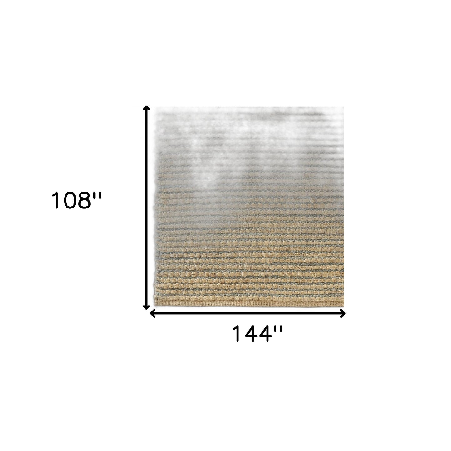 8’ x 10’ Tan and Blue Undertone Striated Area Rug