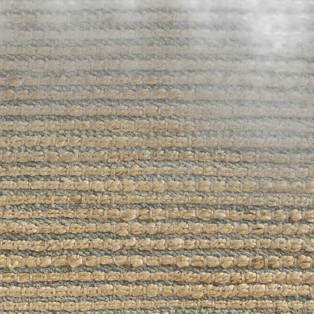 8’ x 10’ Tan and Blue Undertone Striated Area Rug