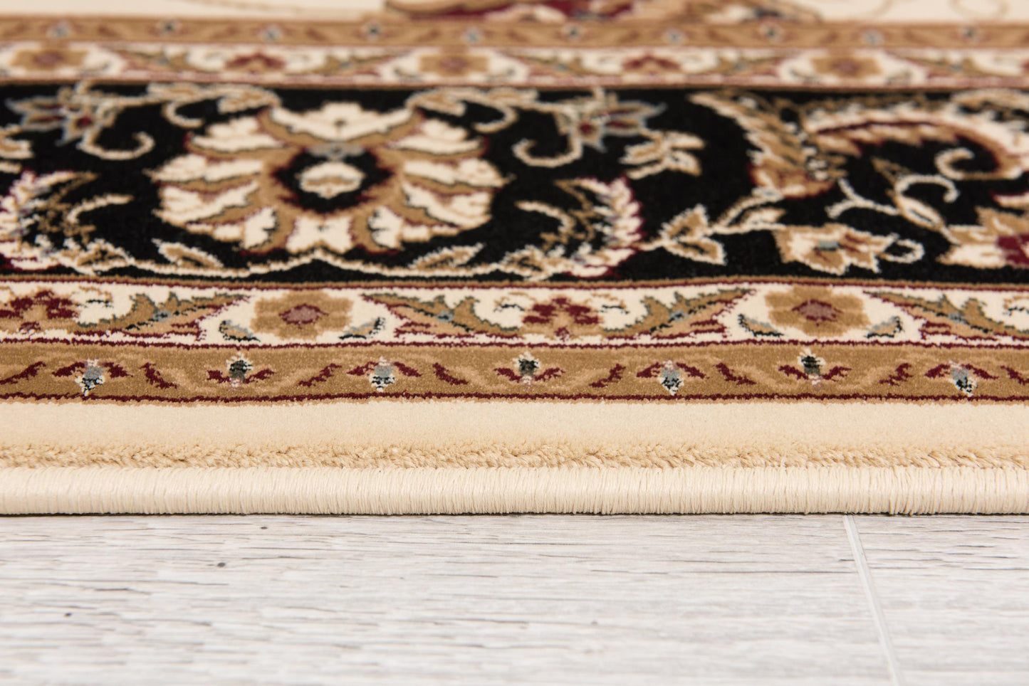 7’ x 9’ Cream and Black Decorative Area Rug