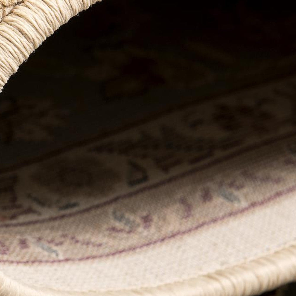 3’ x 10’ Cream and Blue Traditional Runner Rug