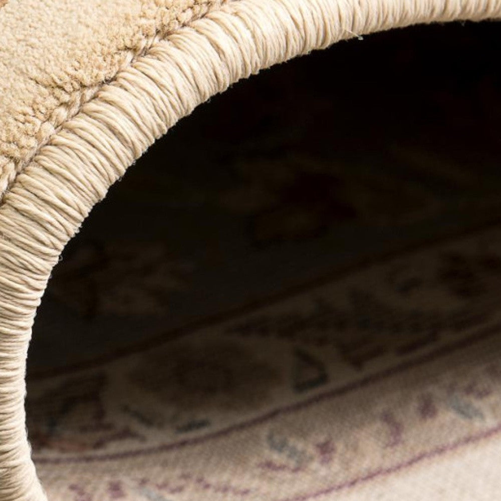 3’ x 10’ Cream and Blue Traditional Runner Rug