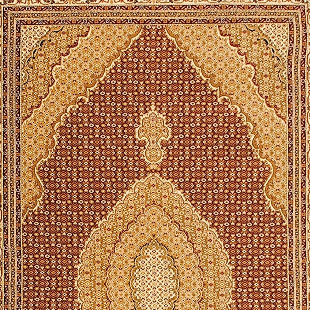 7’ x 9’ Red and Beige Medallion Area Rug