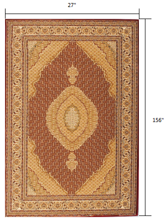 7’ x 9’ Red and Beige Medallion Area Rug