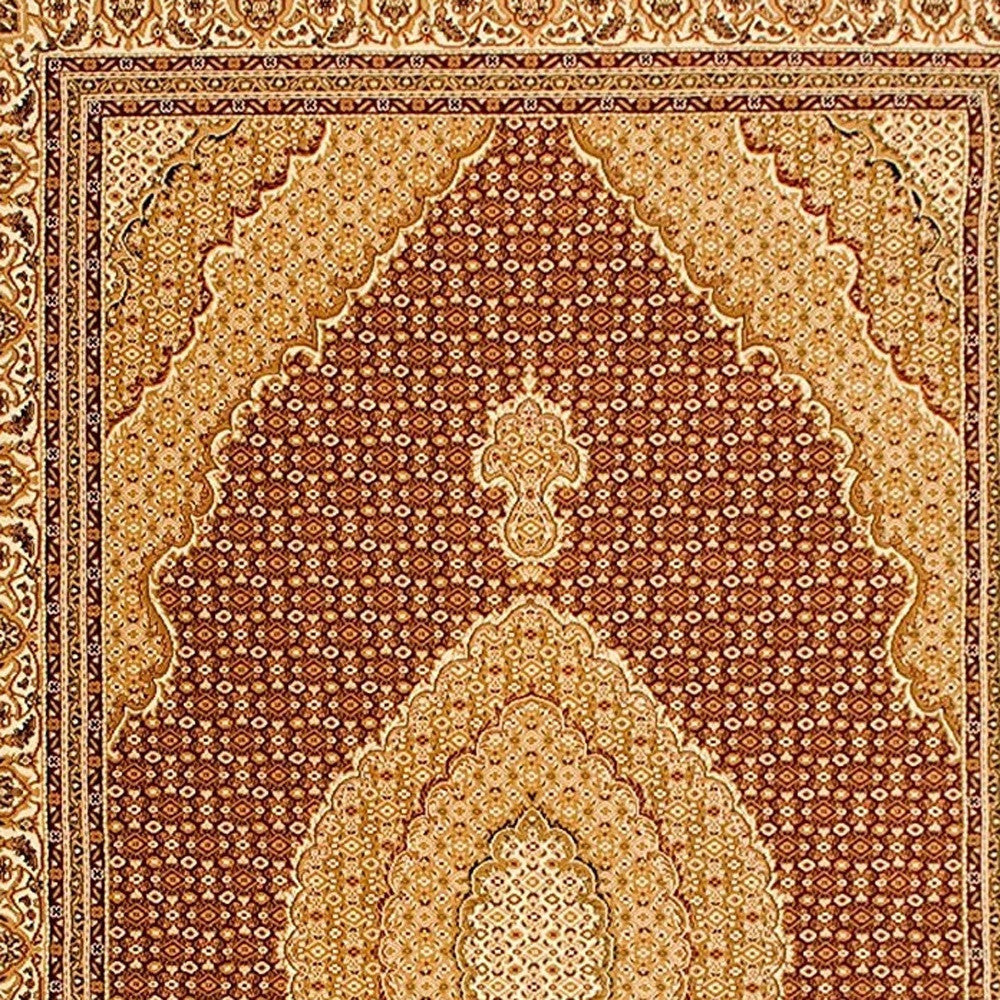 7’ x 9’ Red and Beige Medallion Area Rug
