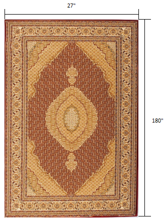 7’ x 9’ Red and Beige Medallion Area Rug