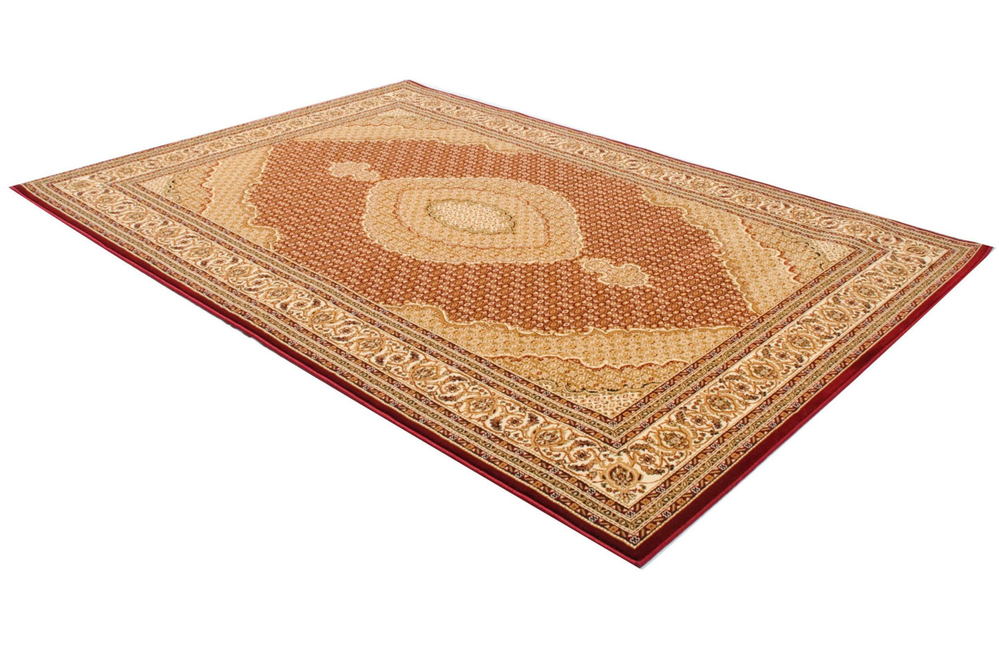 7’ x 9’ Red and Beige Medallion Area Rug