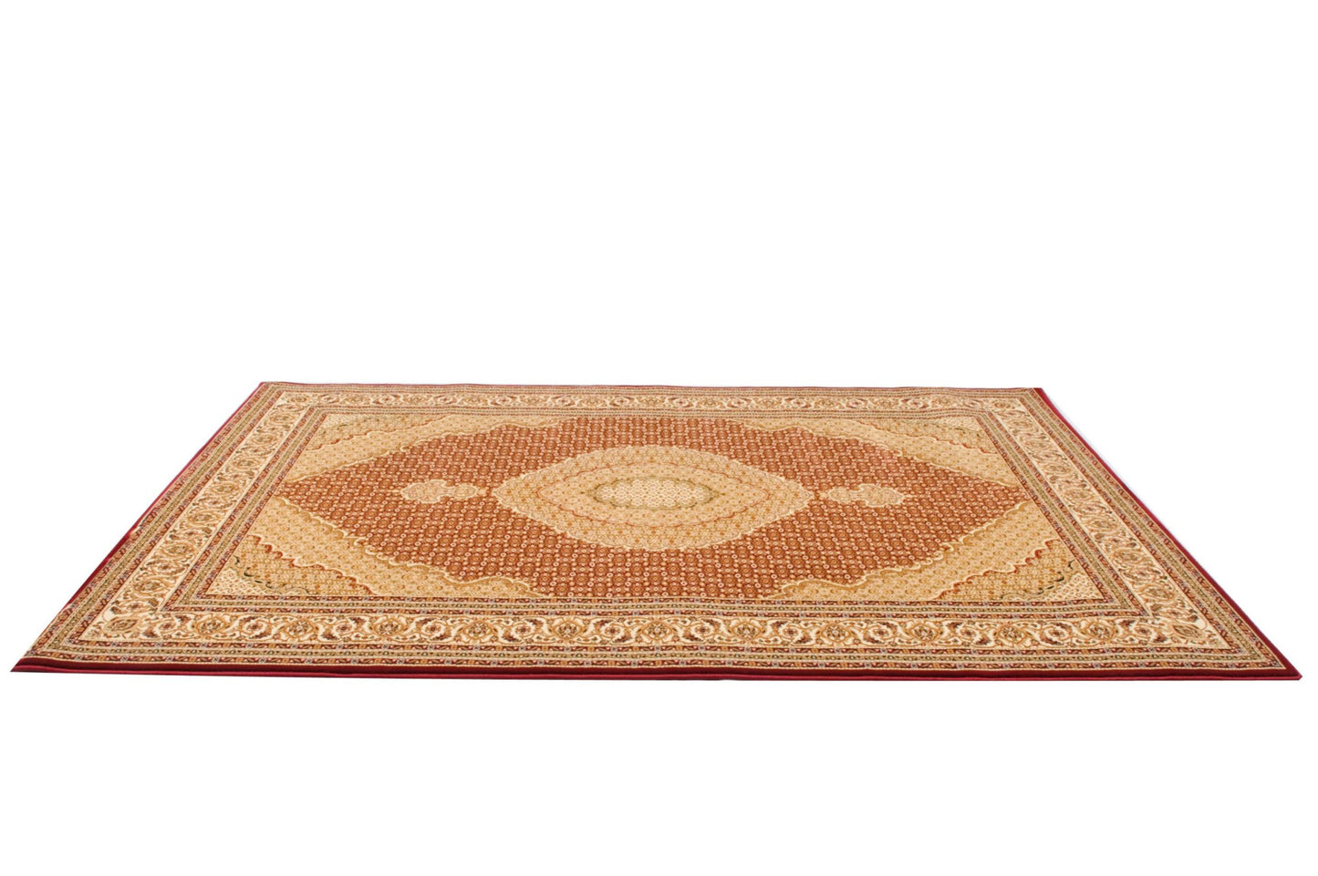 7’ x 9’ Red and Beige Medallion Area Rug