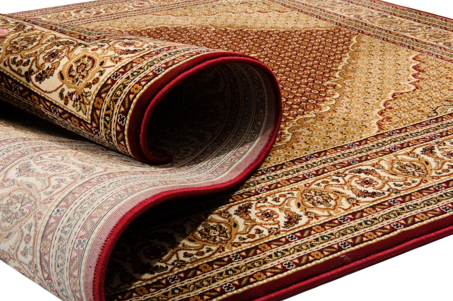 7’ x 9’ Red and Beige Medallion Area Rug