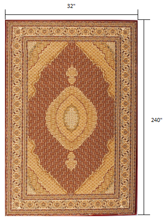 7’ x 9’ Red and Beige Medallion Area Rug