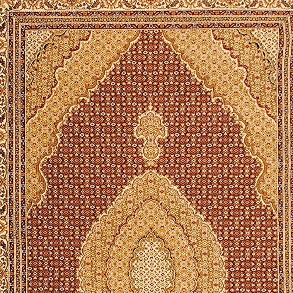 7’ x 9’ Red and Beige Medallion Area Rug