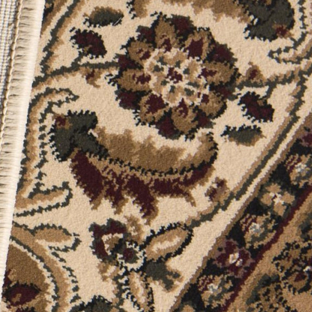 2’ x 10’ Cream Traditional Decorative Runner Rug