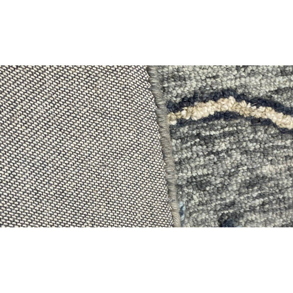 5' Gray Round Wool Hand Hooked Handmade Area Rug