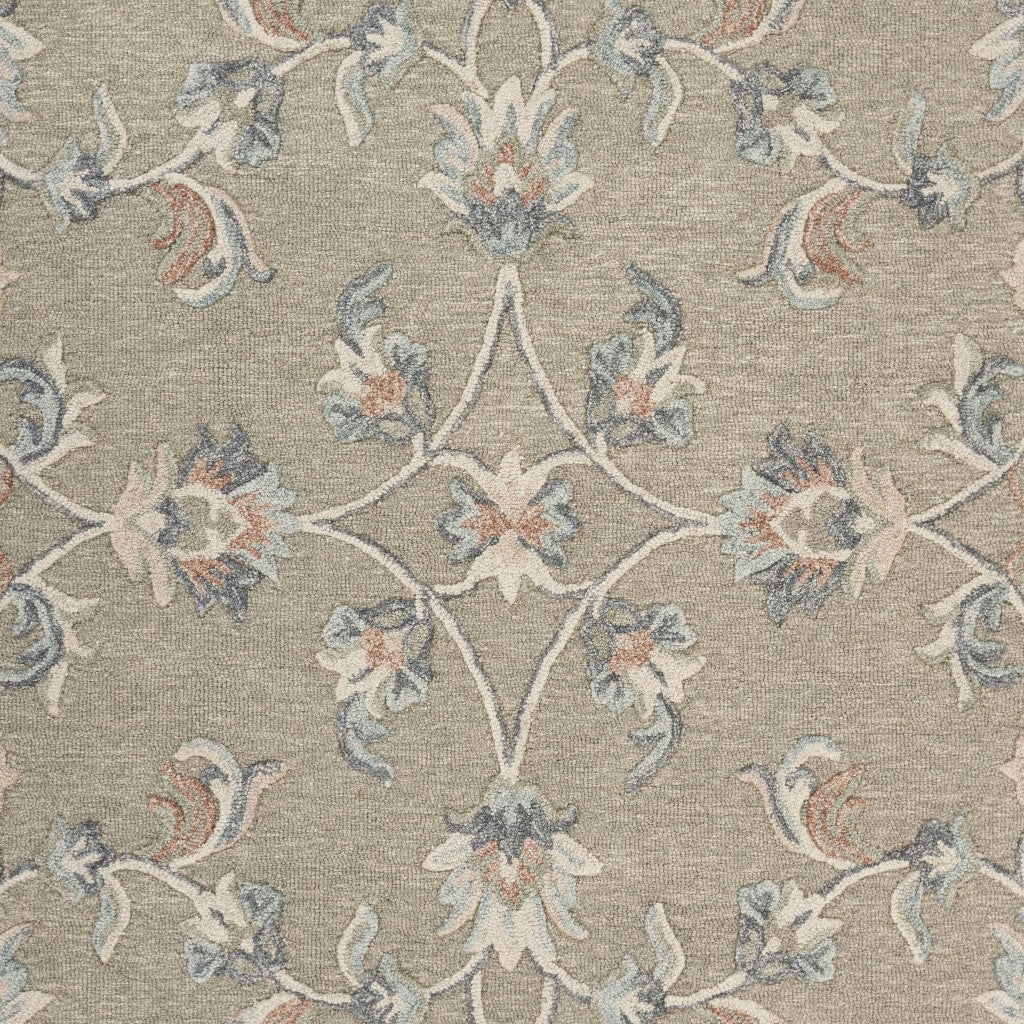 7' X 9' Gray Wool Hand Tufted Area Rug