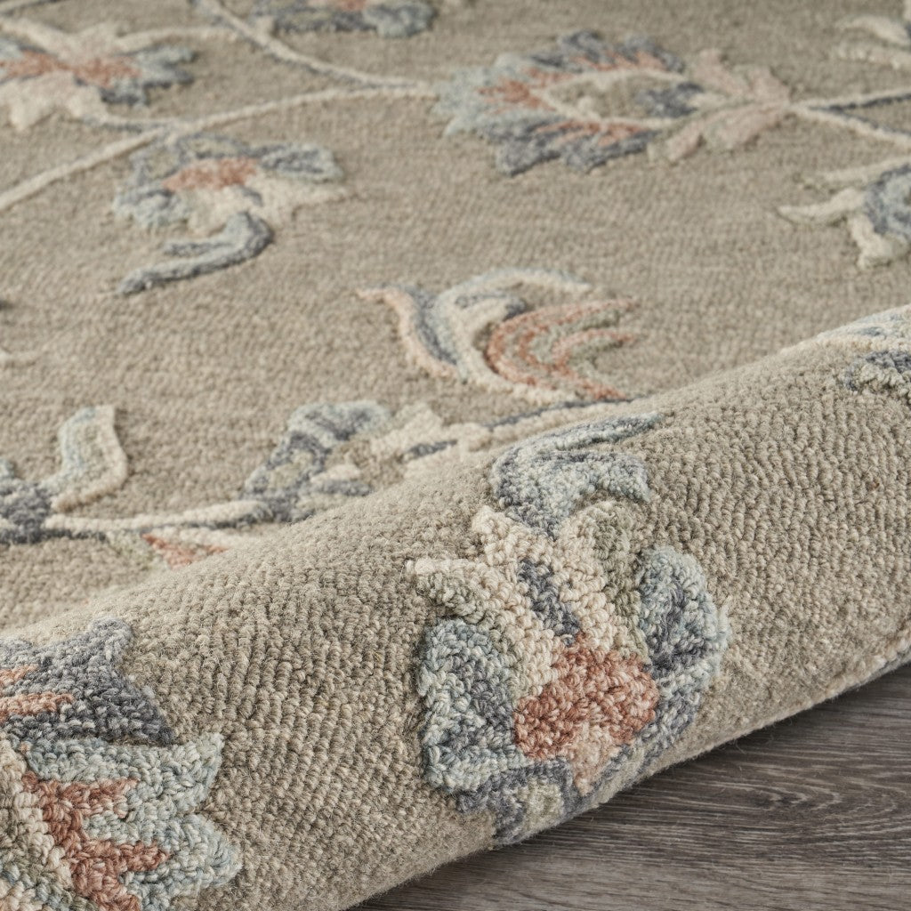7' X 9' Gray Wool Hand Tufted Area Rug