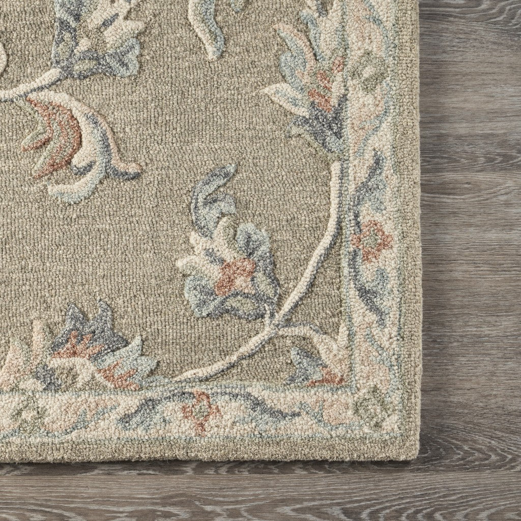 7' X 9' Gray Wool Hand Tufted Area Rug