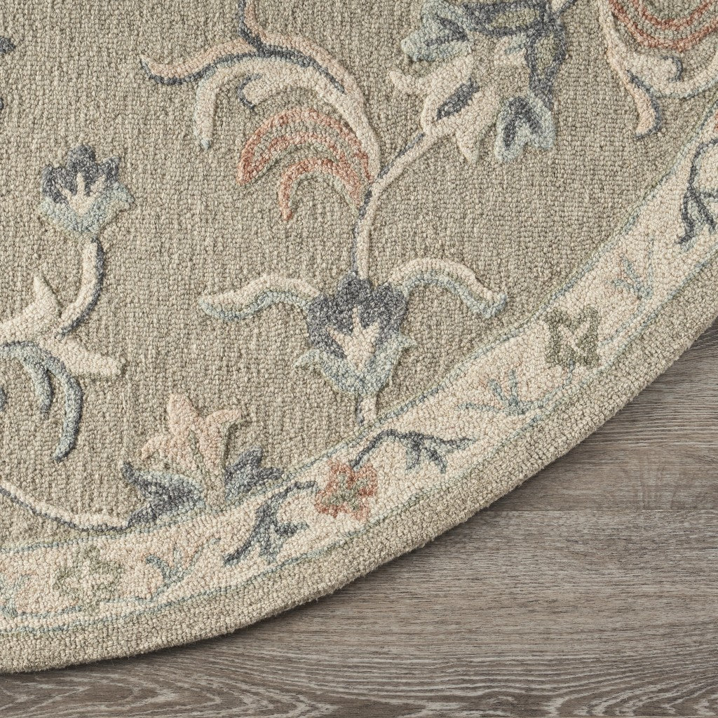 7' X 9' Gray Wool Hand Tufted Area Rug