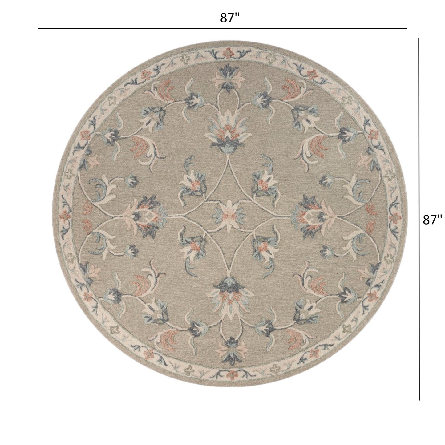 7' X 9' Gray Wool Hand Tufted Area Rug