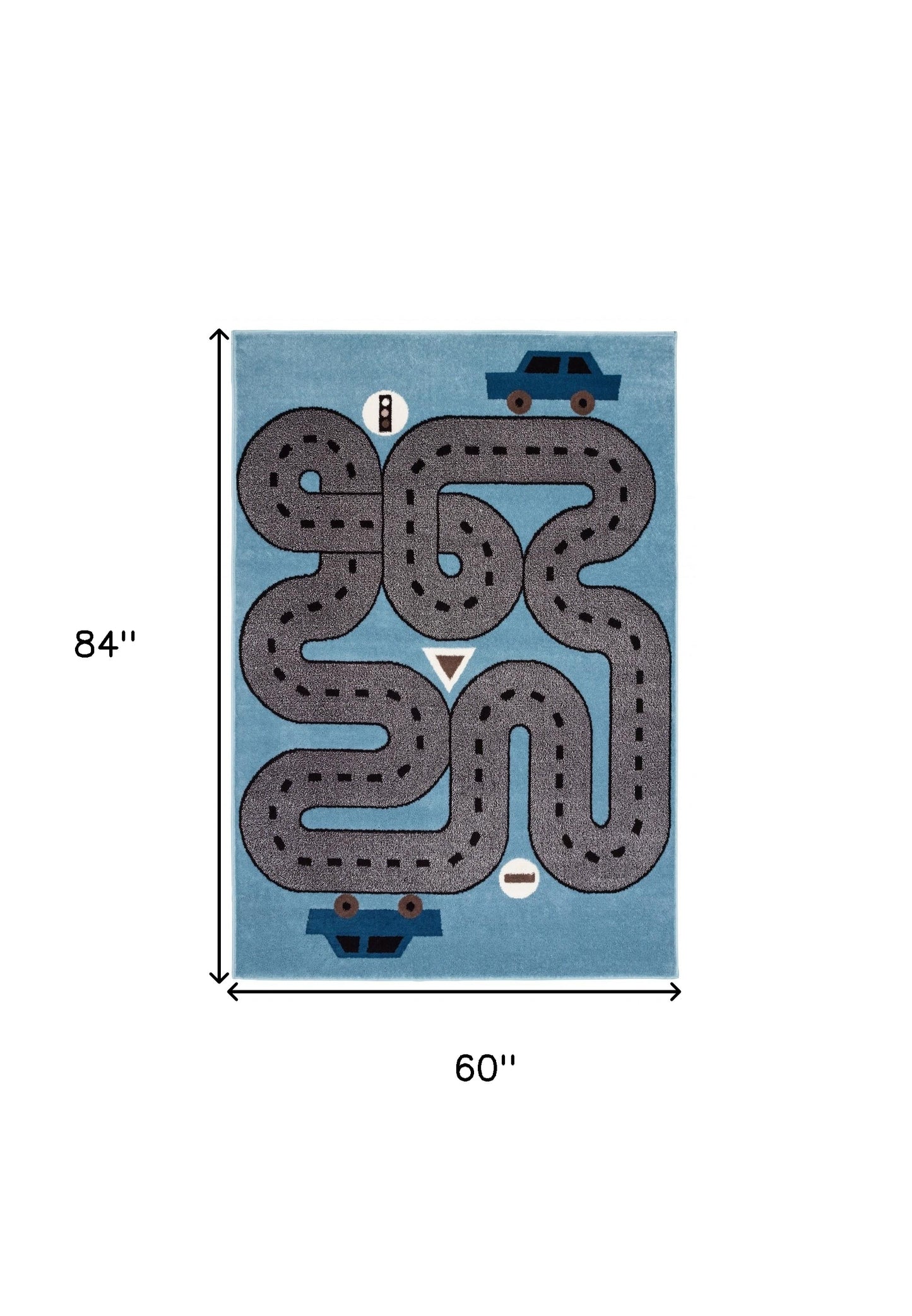 4’ x 6’ Blue Imaginative Racetrack Area Rug