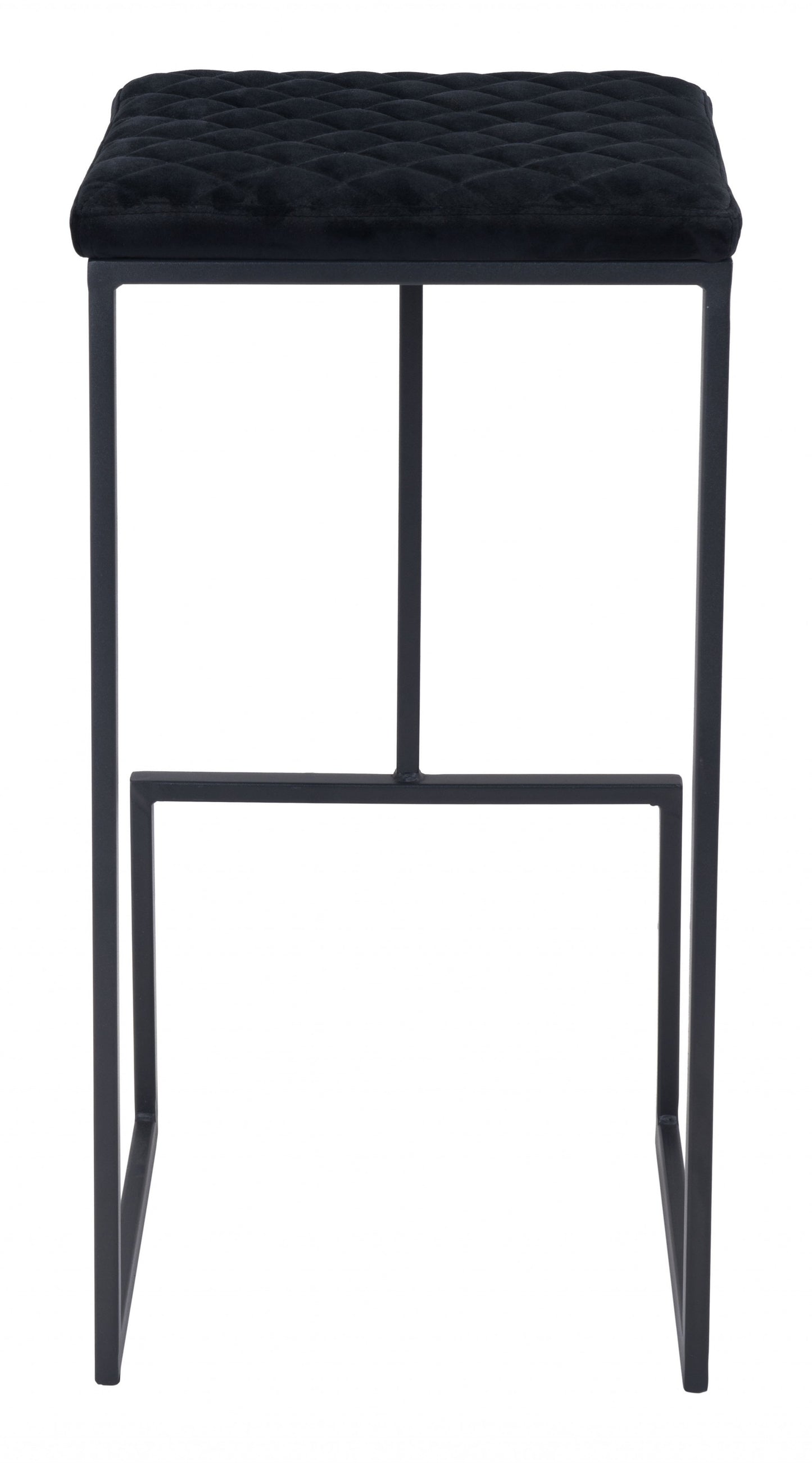 30" Black Steel Backless Bar Height Chair With Footrest
