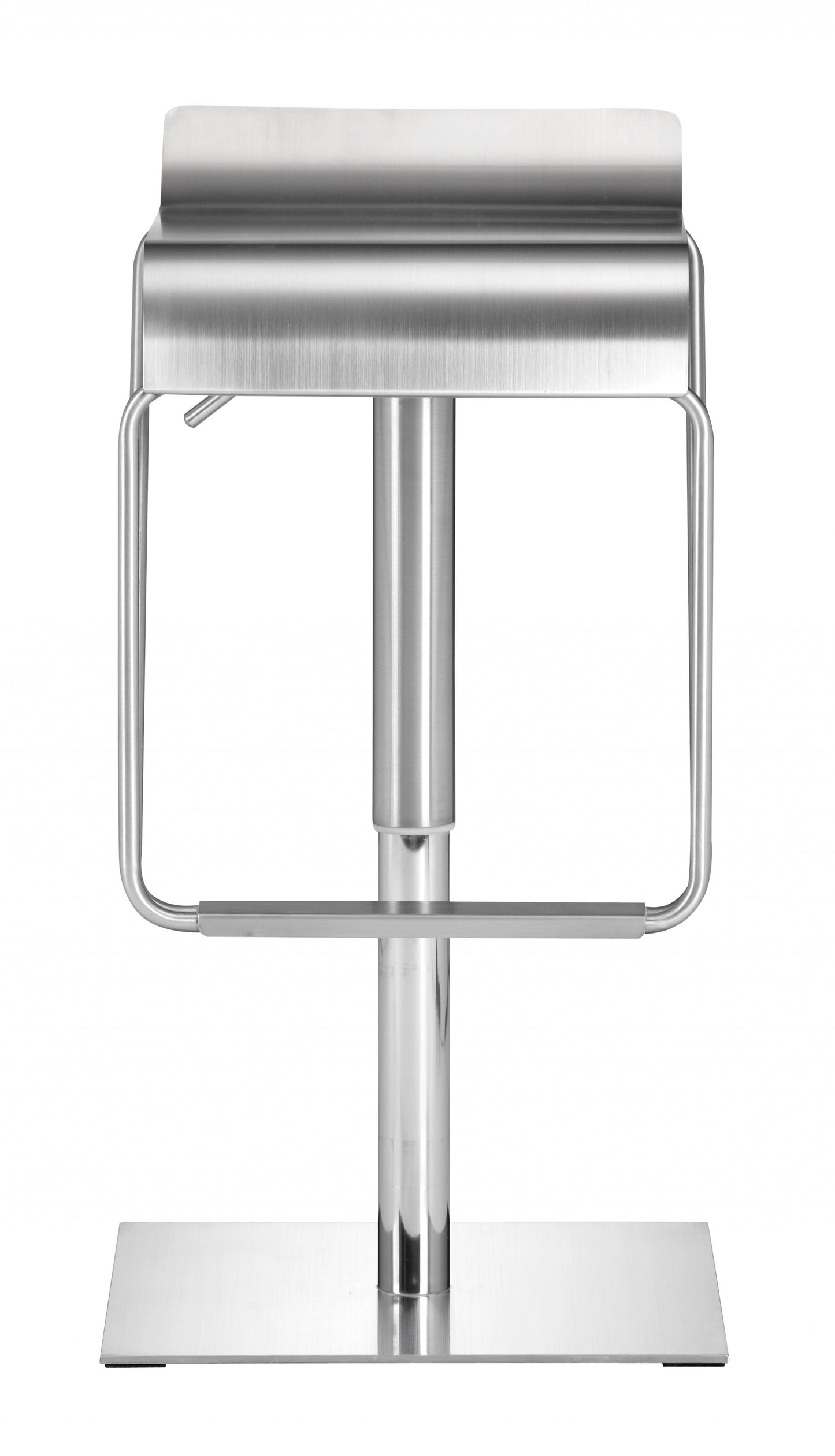 22" Silver Swivel Backless Bar Height Chair With Footrest