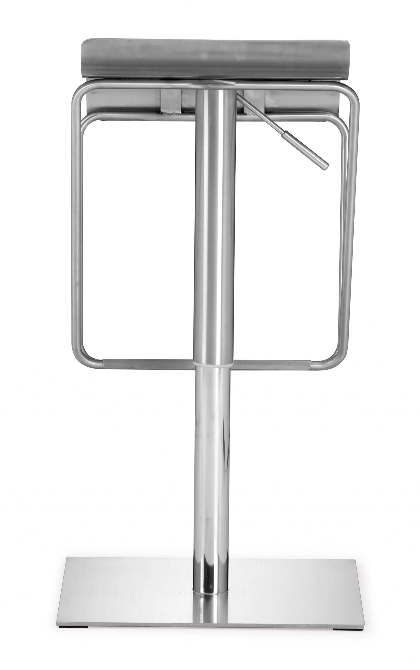 22" Silver Swivel Backless Bar Height Chair With Footrest