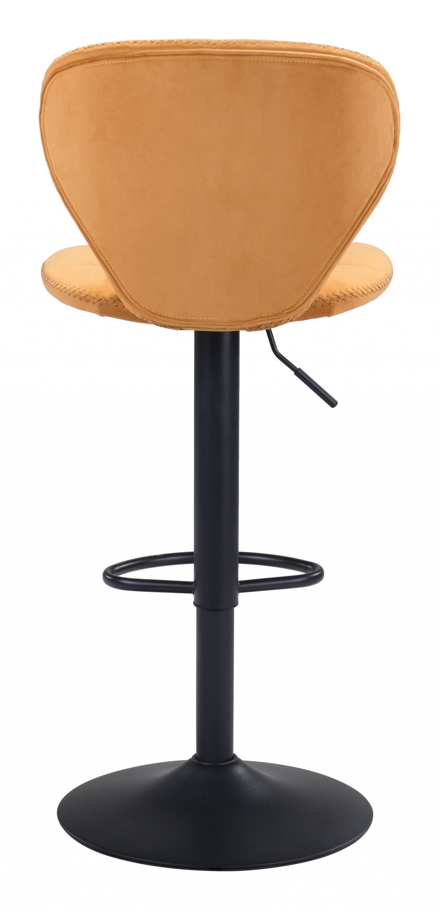 24" Yellow and Black Steel Swivel Low Back Counter Height Bar Chair with Footrest