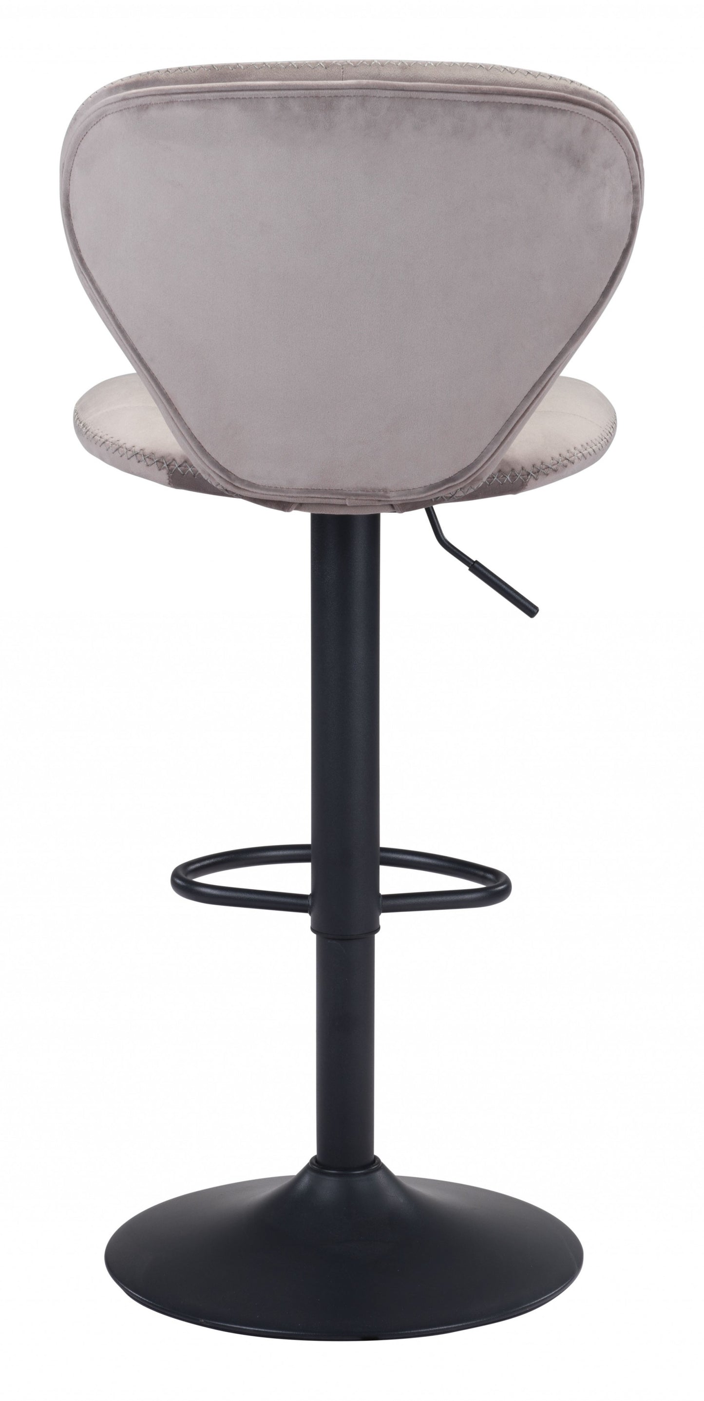 35" Gray And Black Steel Swivel Low Back Counter Height Bar Chair With Footrest