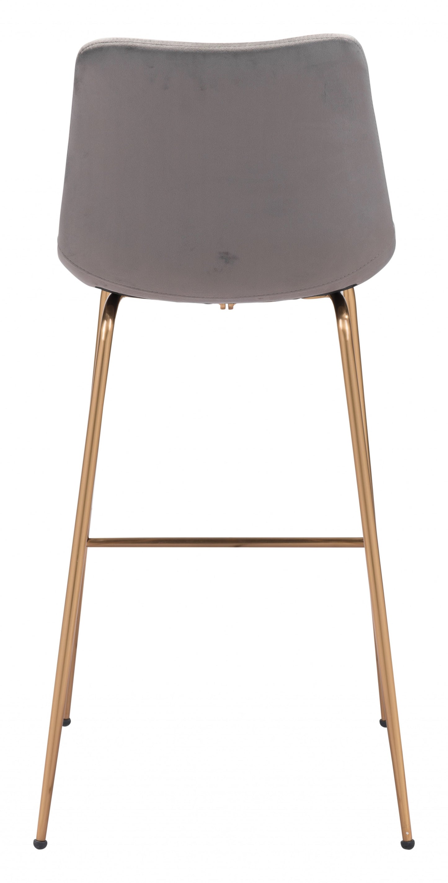 43" Gray Copper Steel Low Back Bar Height Chair With Footrest