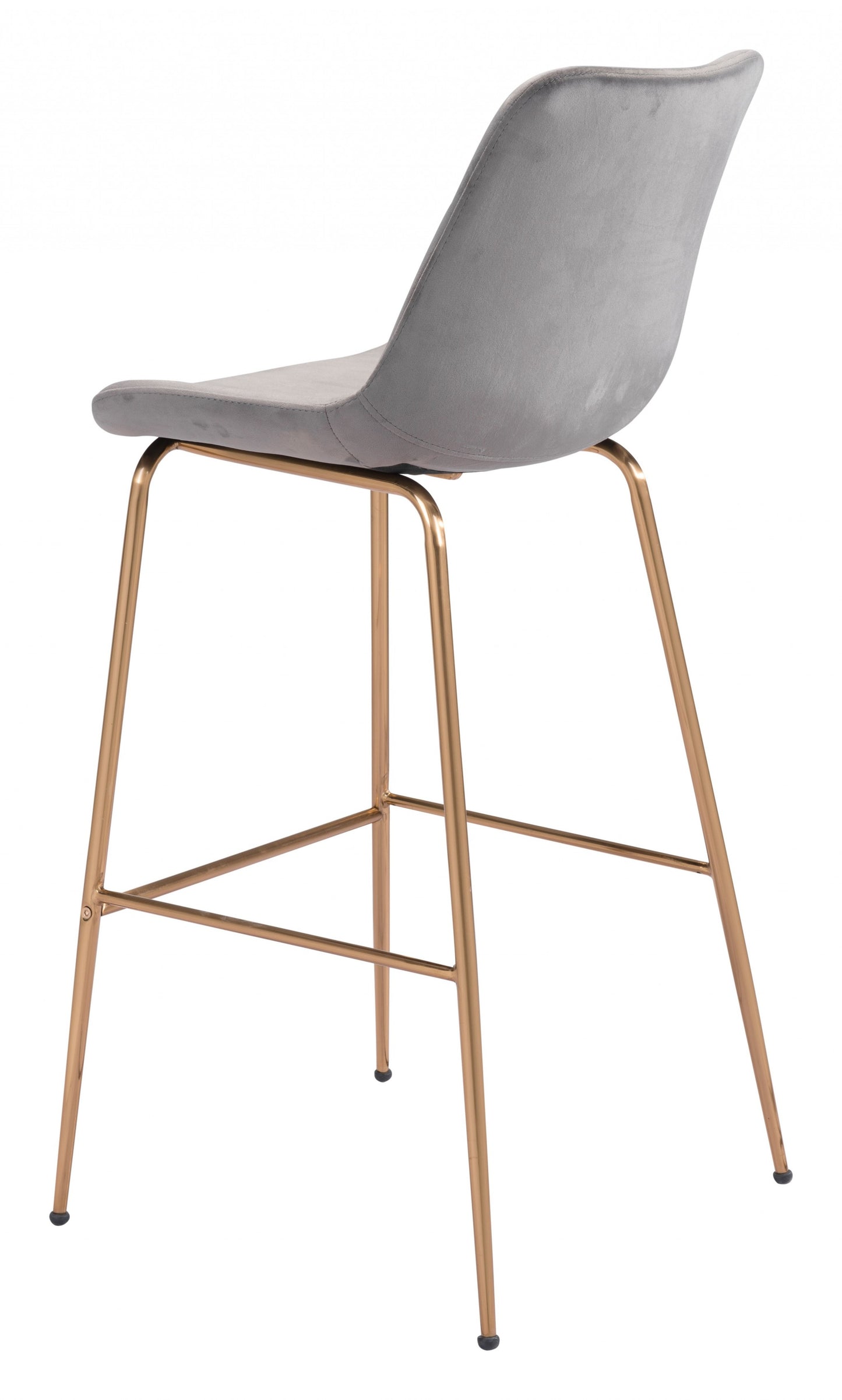 43" Gray Copper Steel Low Back Bar Height Chair With Footrest