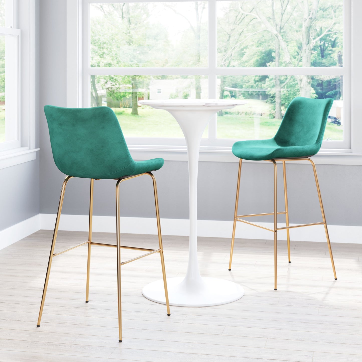 43" Green Steel Low Back Chair With Footrest