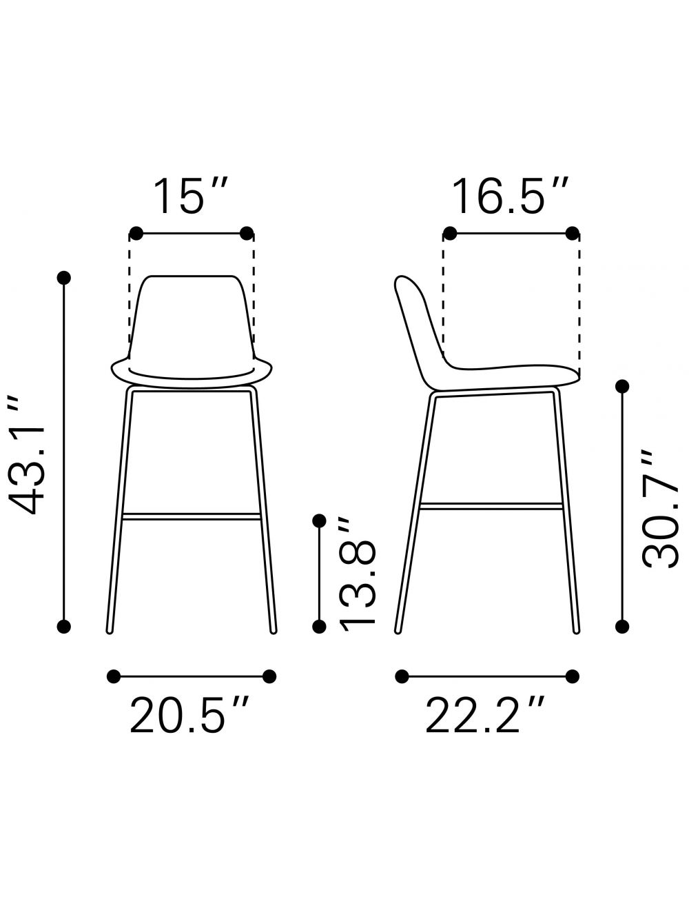43" Red Steel Low Back Chair With Footrest