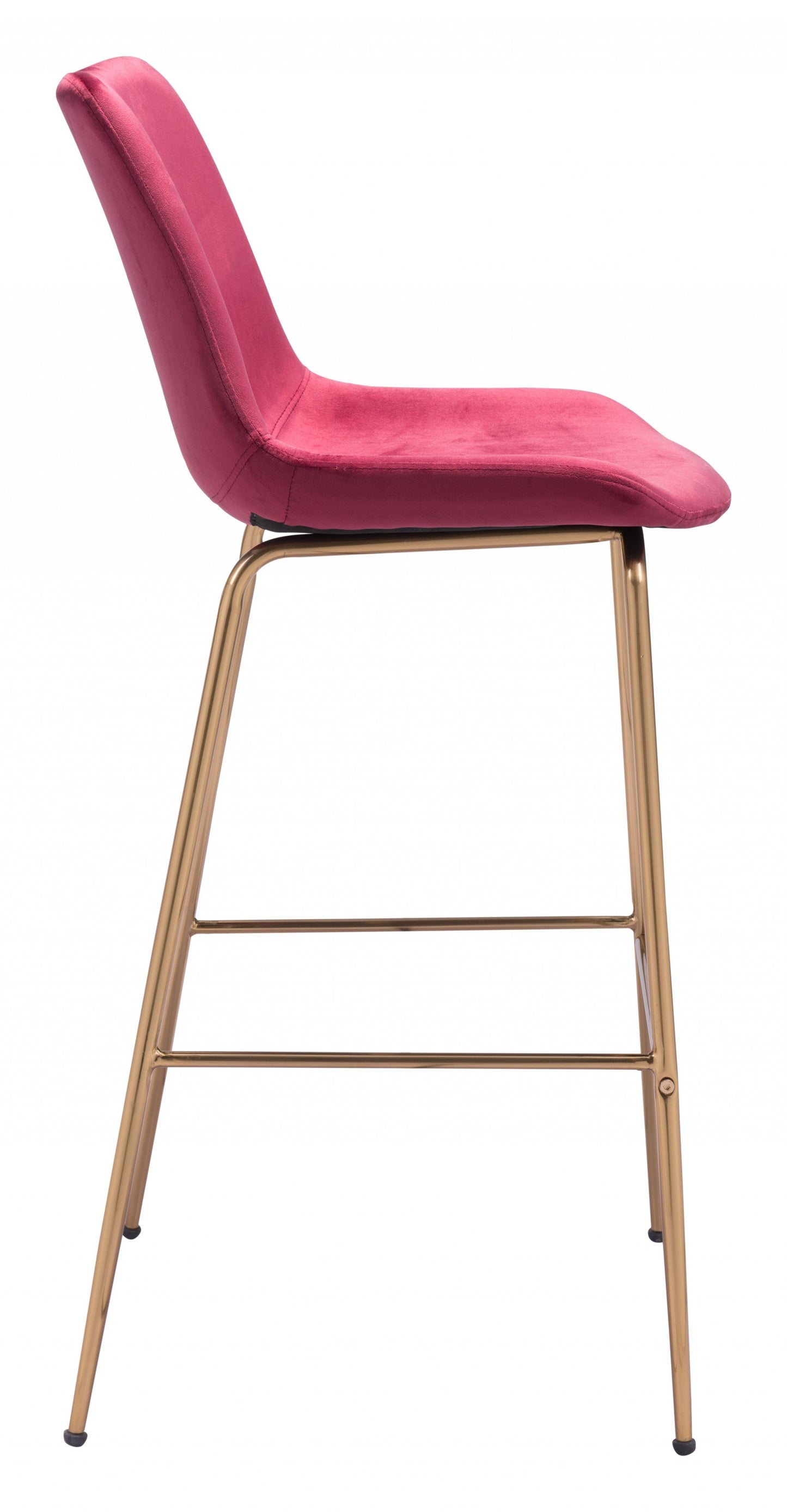 43" Red Steel Low Back Chair With Footrest