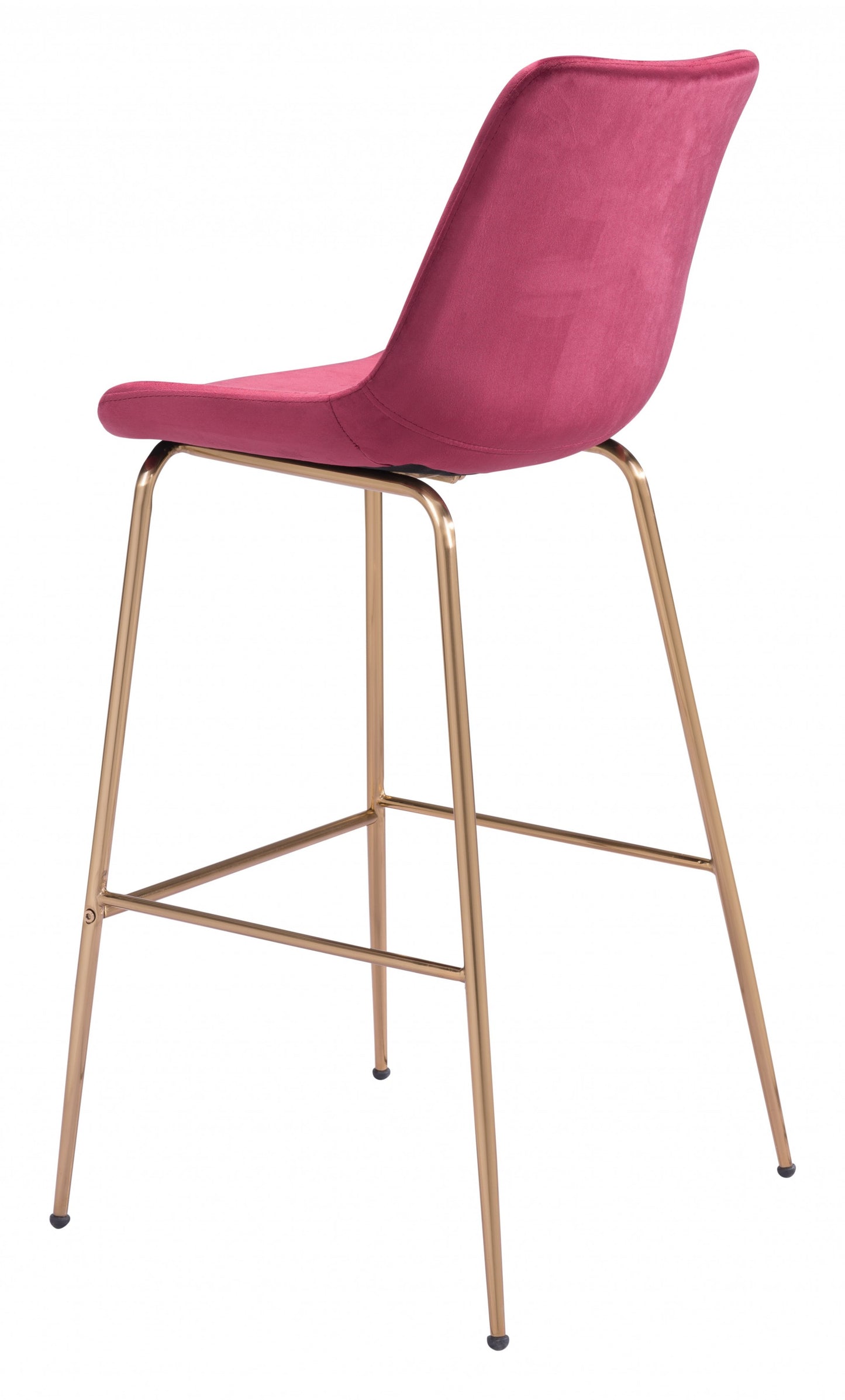43" Red Steel Low Back Chair With Footrest