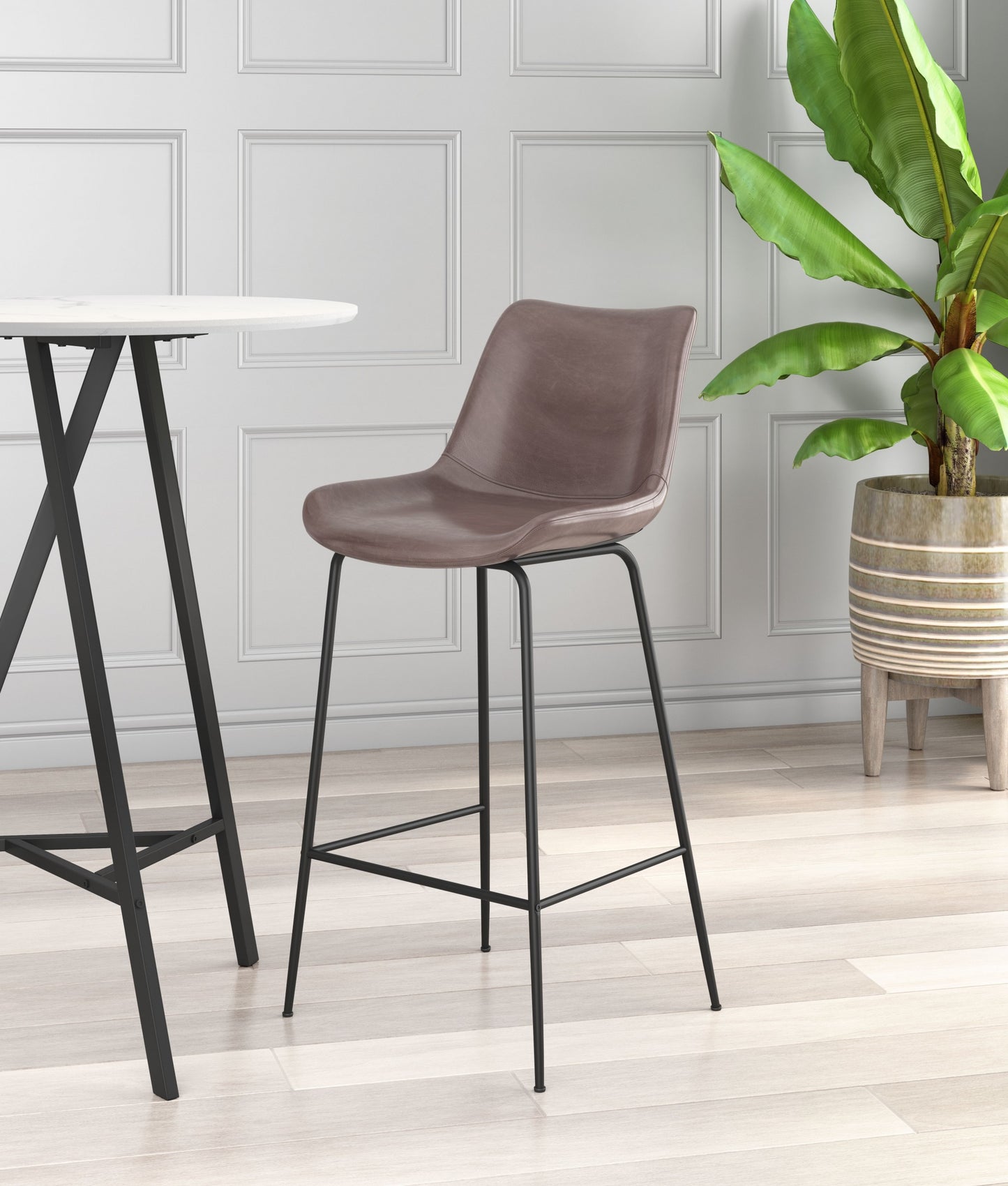 Brown and Black Top Shelf Modern Rugged Bar Chair